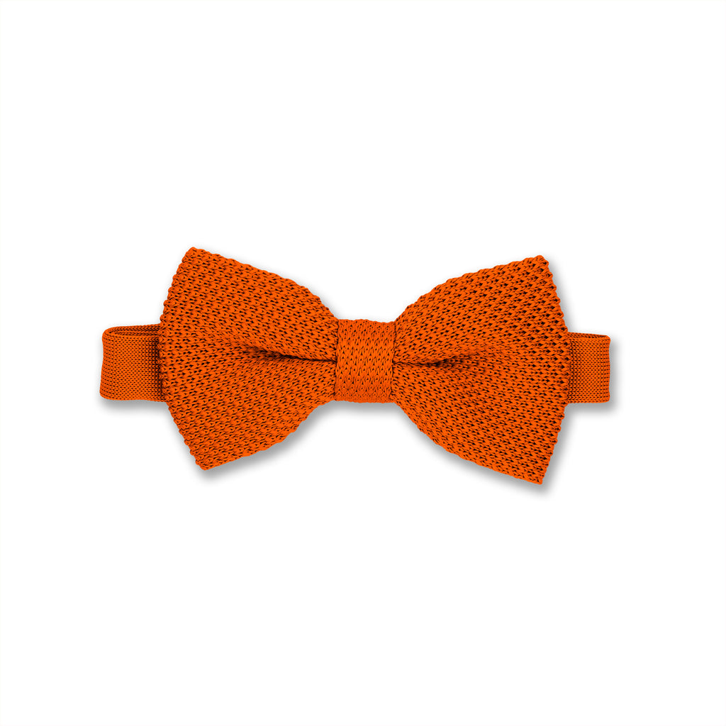 A range of Orange knitted bow ties