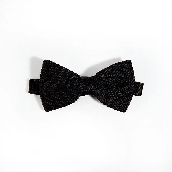 Black knitted bow ties