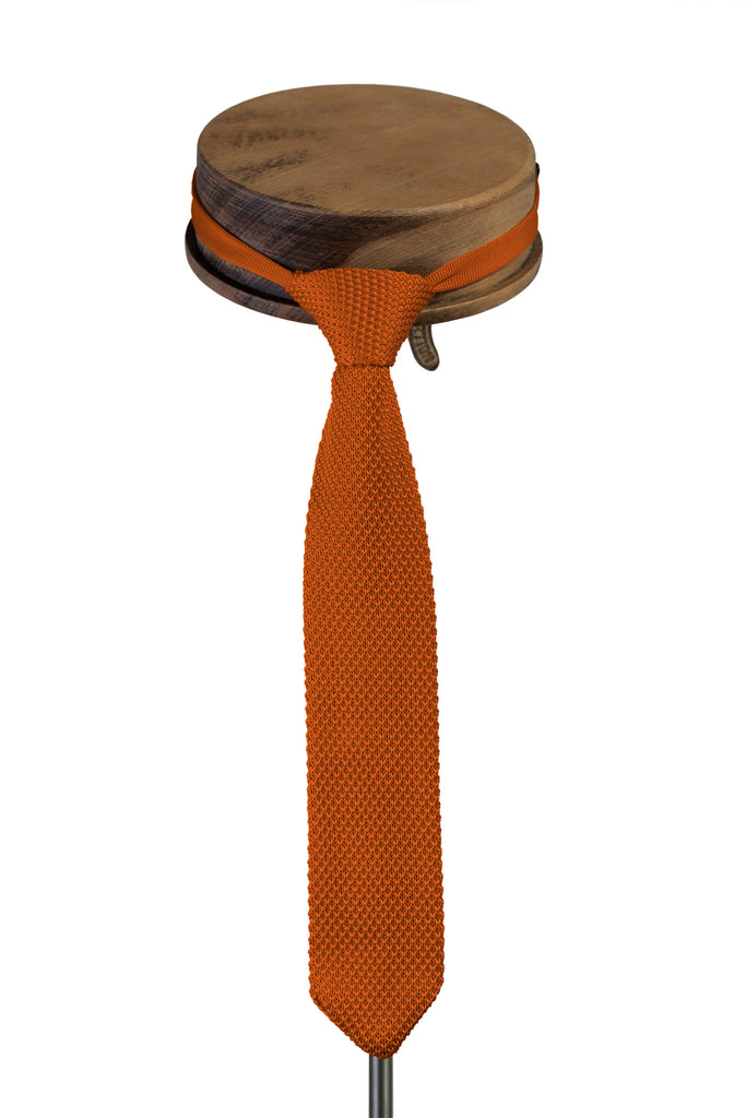 Childrens knitted ties Copper