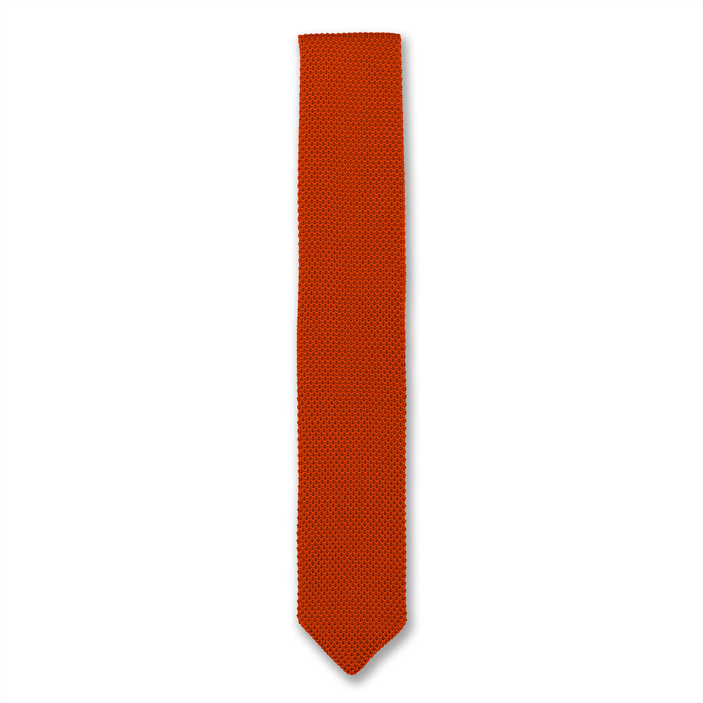 mens knitted tie Dark Burnt Orange knitted Tie wedding accessories for groomsmen from BroniandBo