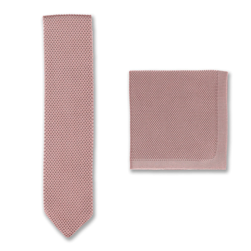 Broni&Bo  Antique Rose Knitted tie and pocket square sets