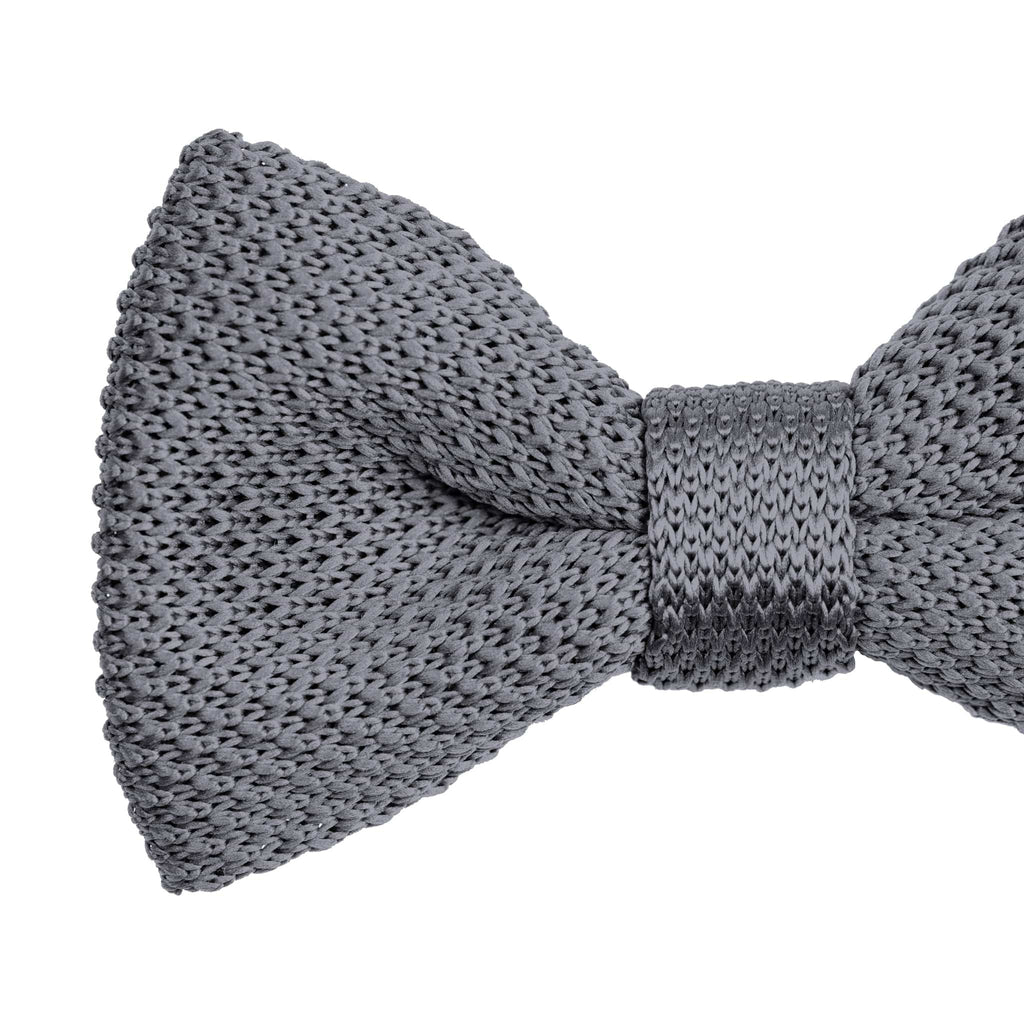 Broni&Bo Bow tie sets Dove Grey Dove Grey Knitted Bow Tie and Knitted Pocket Square Set