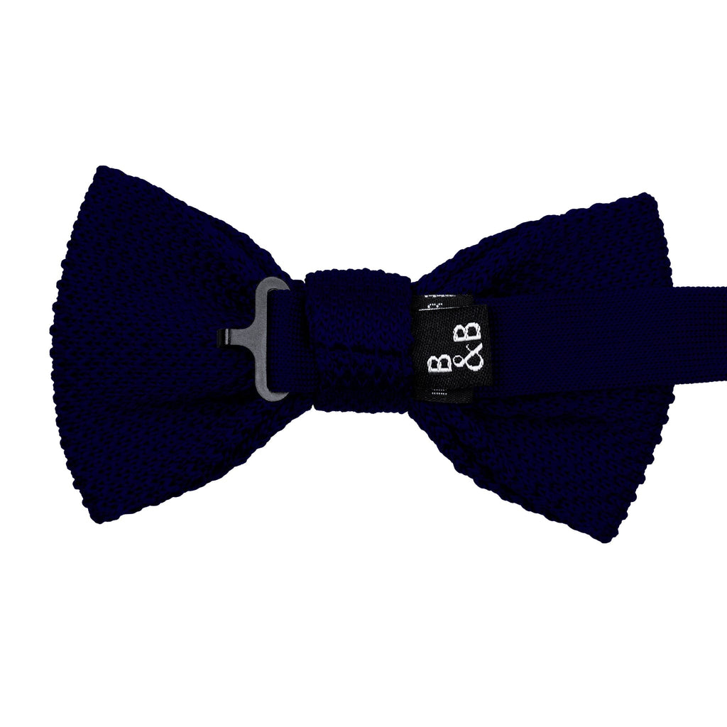 Broni&Bo Bow tie sets Ink Blue Ink blue knitted bow tie and pocket square set