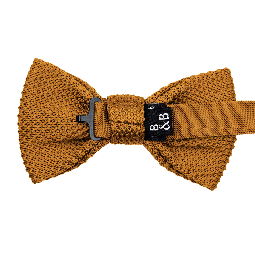 Broni&Bo Bow tie sets Orange Ember Orange Ember Knitted Bow Tie and Knitted Pocket Square Set
