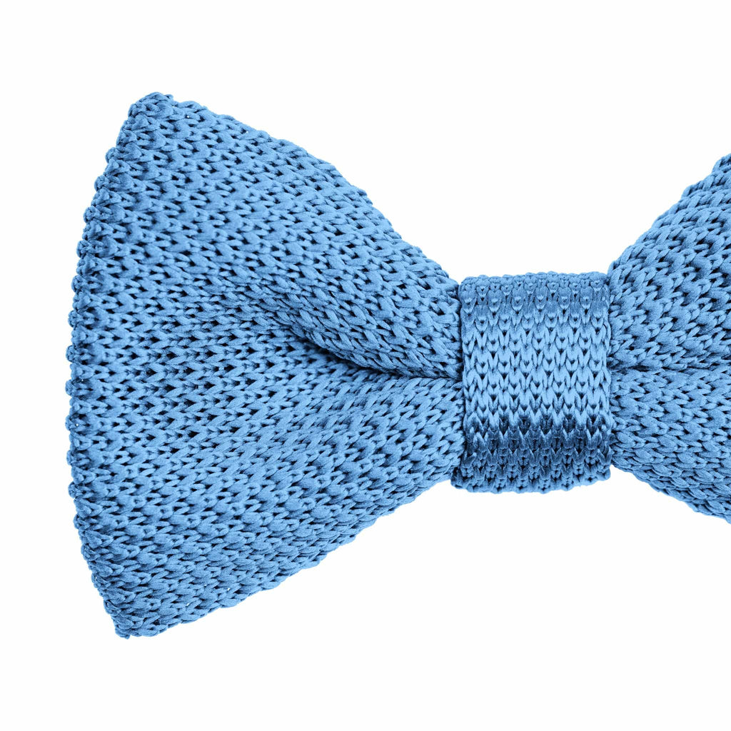 Broni&Bo Bow tie sets Pastel blue knitted bow tie and pocket square set