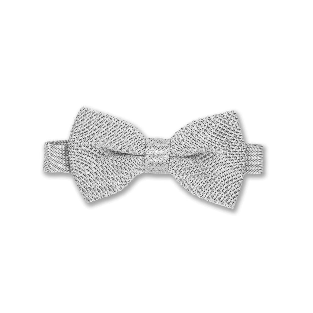 Broni&Bo Bow tie sets Silver Silver knitted bow tie and pocket square set