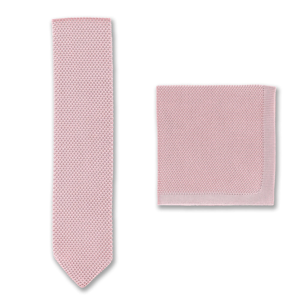 Broni&Bo  Dusty Pink Knitted tie and pocket square sets