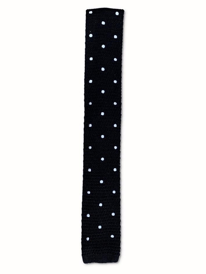 Black Polka Dot Knitted Tie