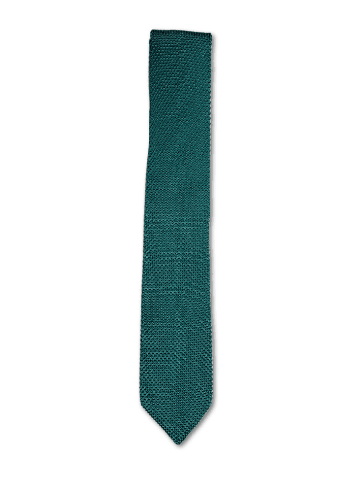 green knitted tie