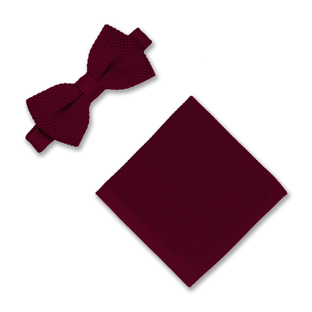 Broni&Bo Mulberry Knitted bow tie and pocket square sets