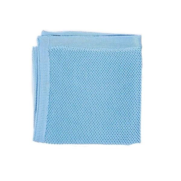 Bluebell blue knitted pocket square