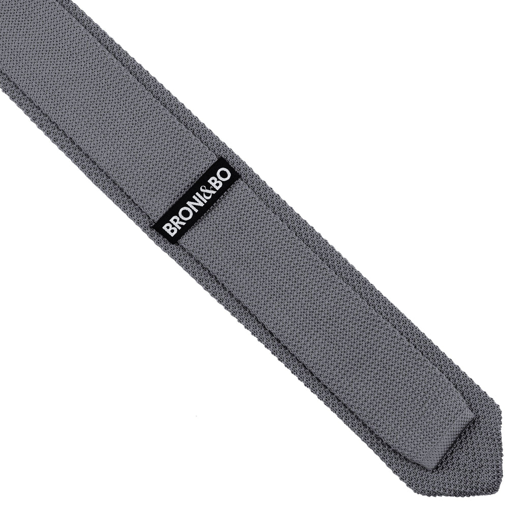 Broni&Bo Tie sets Dove Grey Dove grey knitted tie and pocket square set