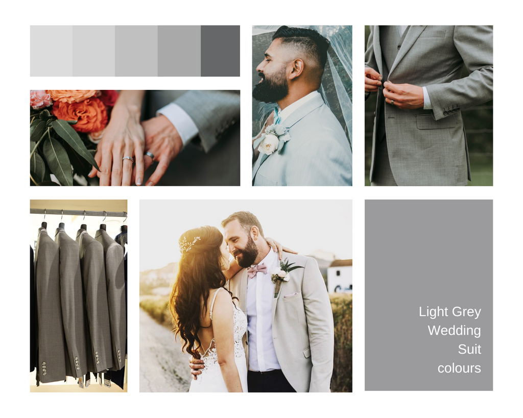 Light grey wedding suit mood boad