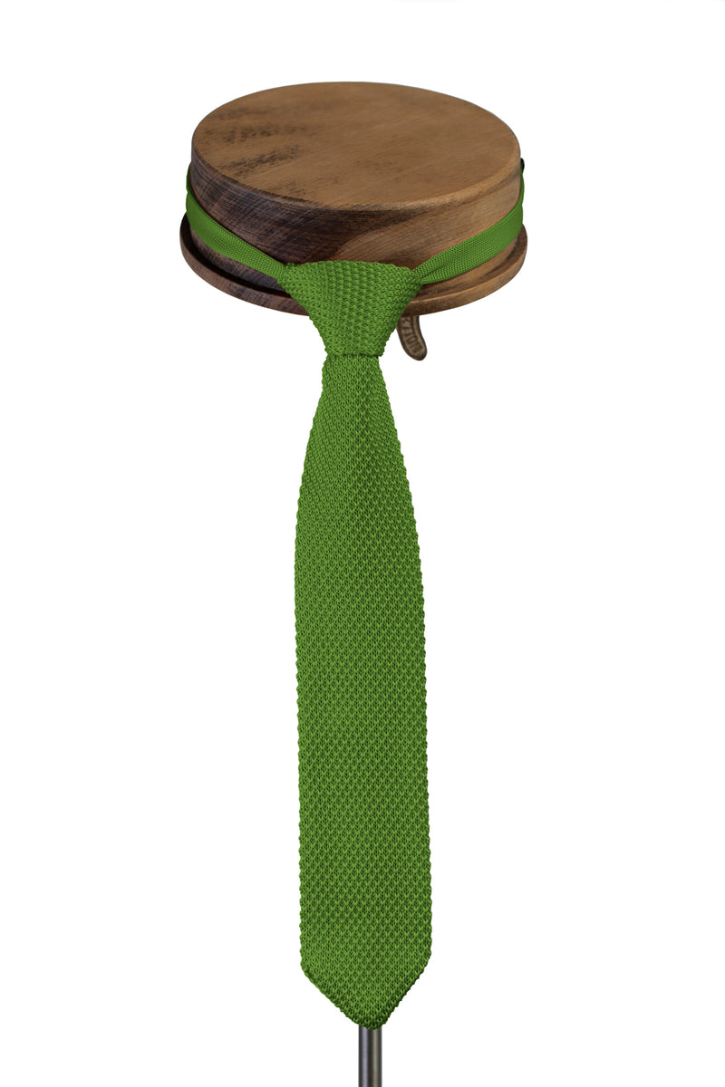 Childrens knitted ties Dark Olive Green