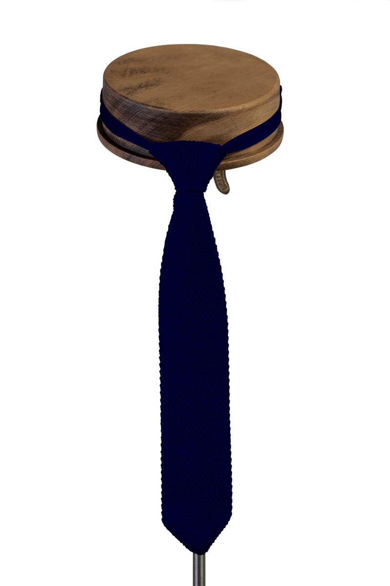 Childrens knitted ties Navy Blue