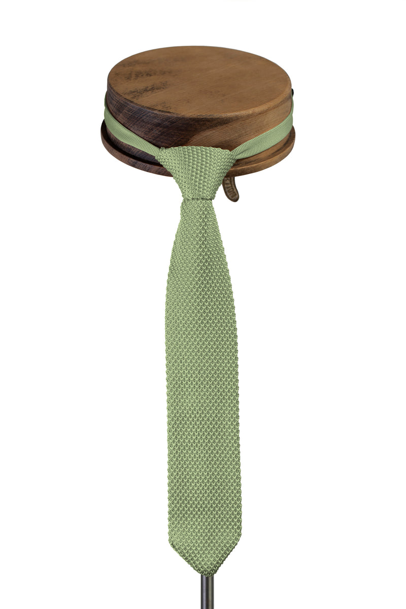 Childrens knitted ties Olive Green