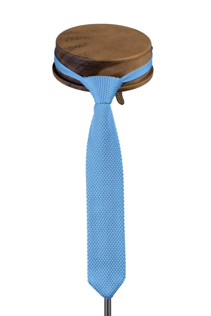 Childrens knitted ties Pastel Blue