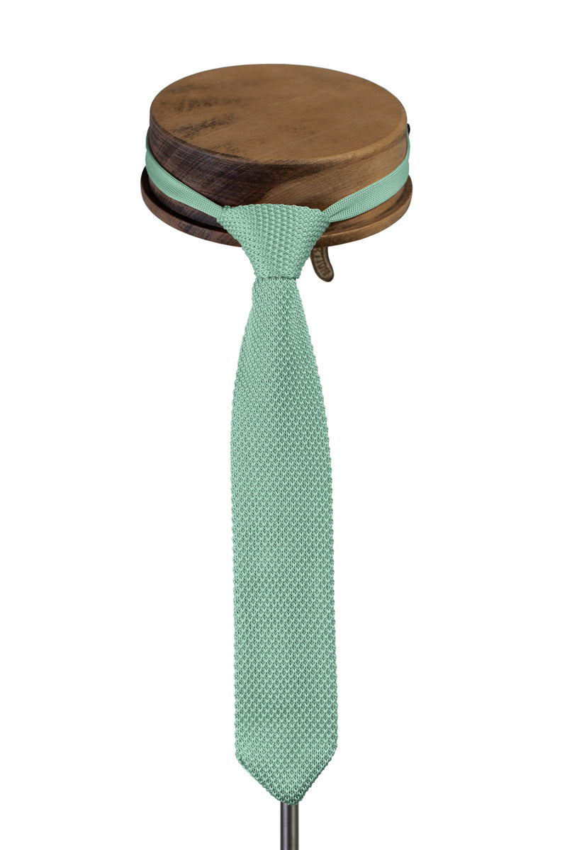 Childrens knitted ties Sage Green