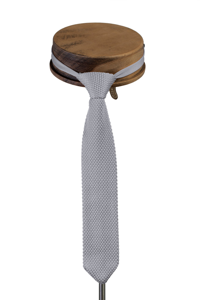 Childrens knitted ties Stone Grey