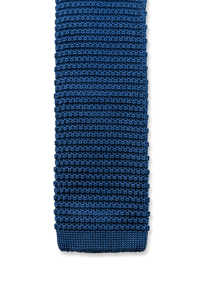Navy Blue knitted Tie in silk for work and weddings
