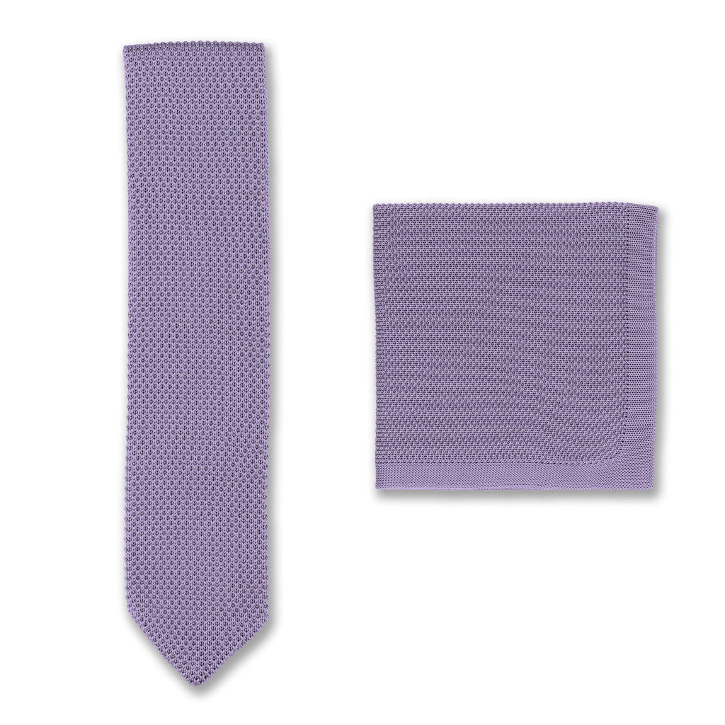 Broni&Bo  Blue Lilac Knitted tie and pocket square sets