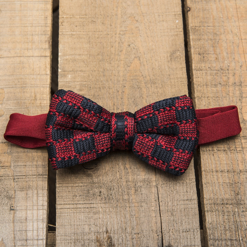 Blue and Red Chequered Bow Tie