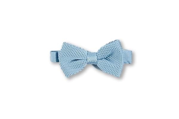 Misty blue knitted bow tie