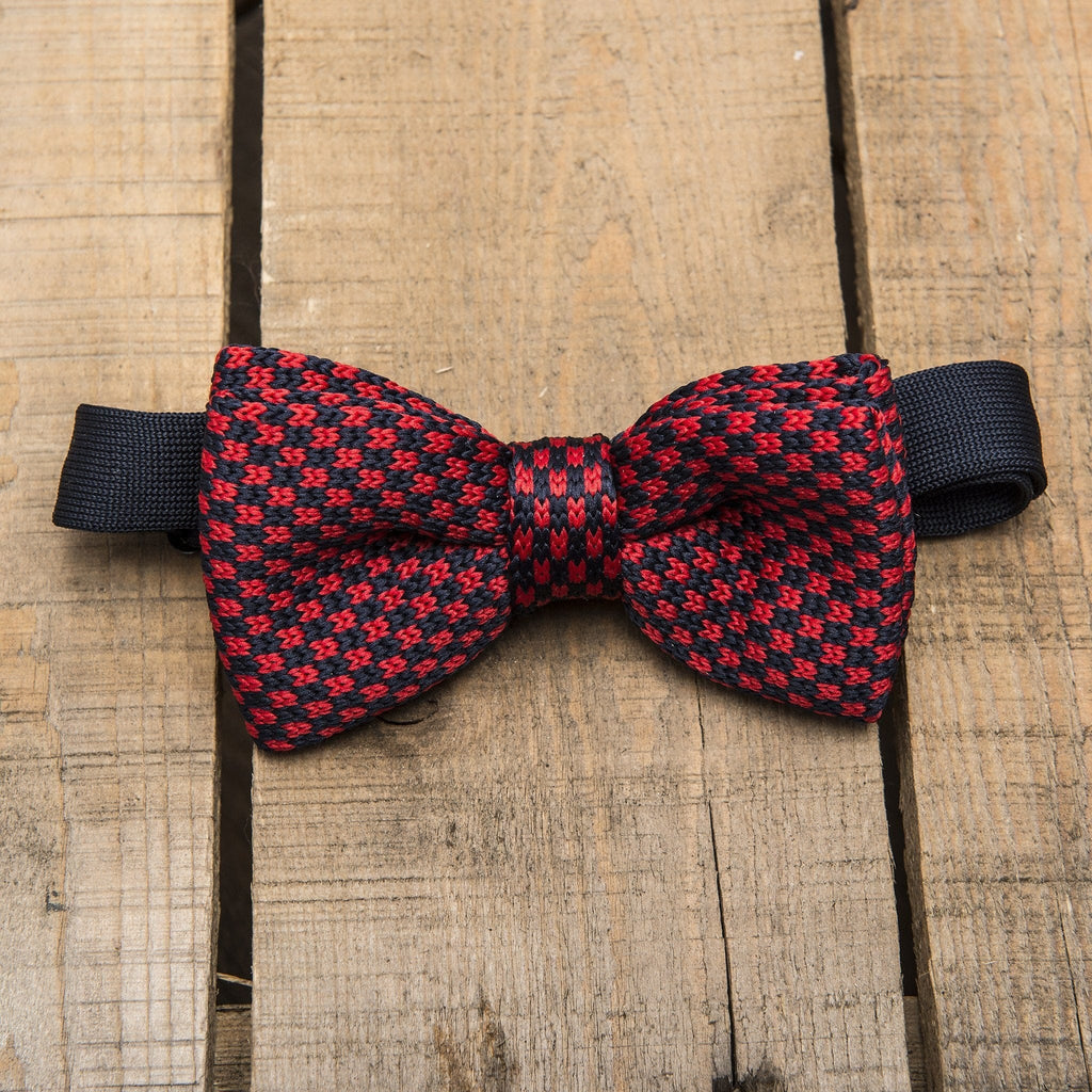 Red and Blue Chequered Bow Tie
