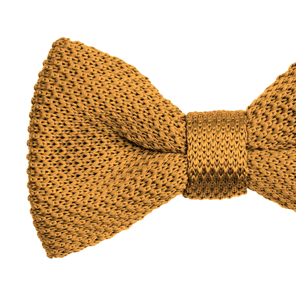 Broni&Bo Bow tie sets Champagne Gold Champagne gold knitted bow tie and pocket square set