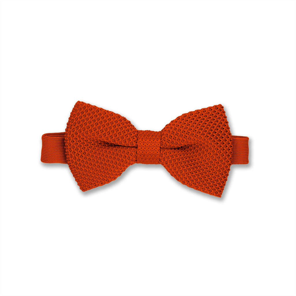 Broni&Bo Bow tie sets Dark Burnt Orange Dark burnt orange knitted bow tie and pocket square set