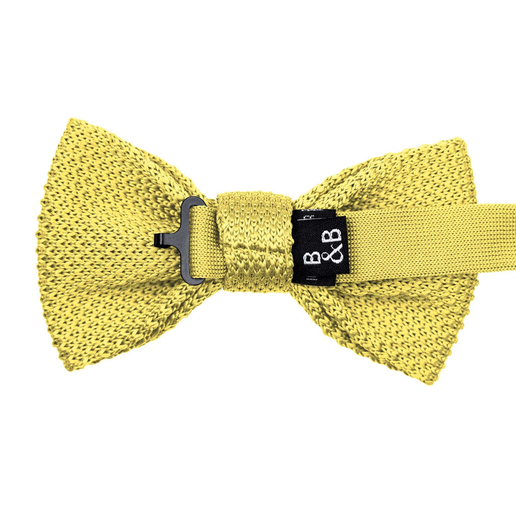 Broni&Bo Bow tie sets Mellow Yellow Mellow yellow knitted bow tie and pocket square set