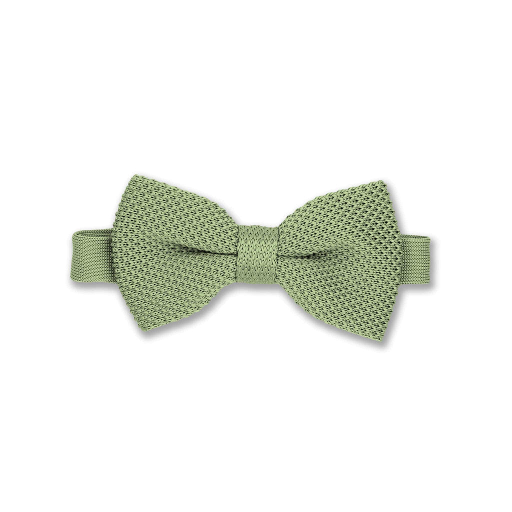Broni&Bo Bow tie sets Olive Green Olive Green Knitted Bow Tie and Knitted Pocket Square Set