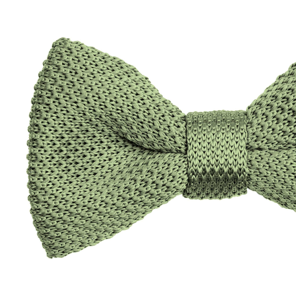 Broni&Bo Bow tie sets Olive Green Olive Green Knitted Bow Tie and Knitted Pocket Square Set