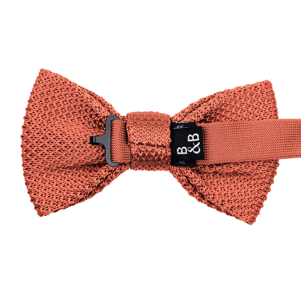 Broni&Bo Bow tie sets Rustic Orange Rustic orange knitted bow tie and pocket square set