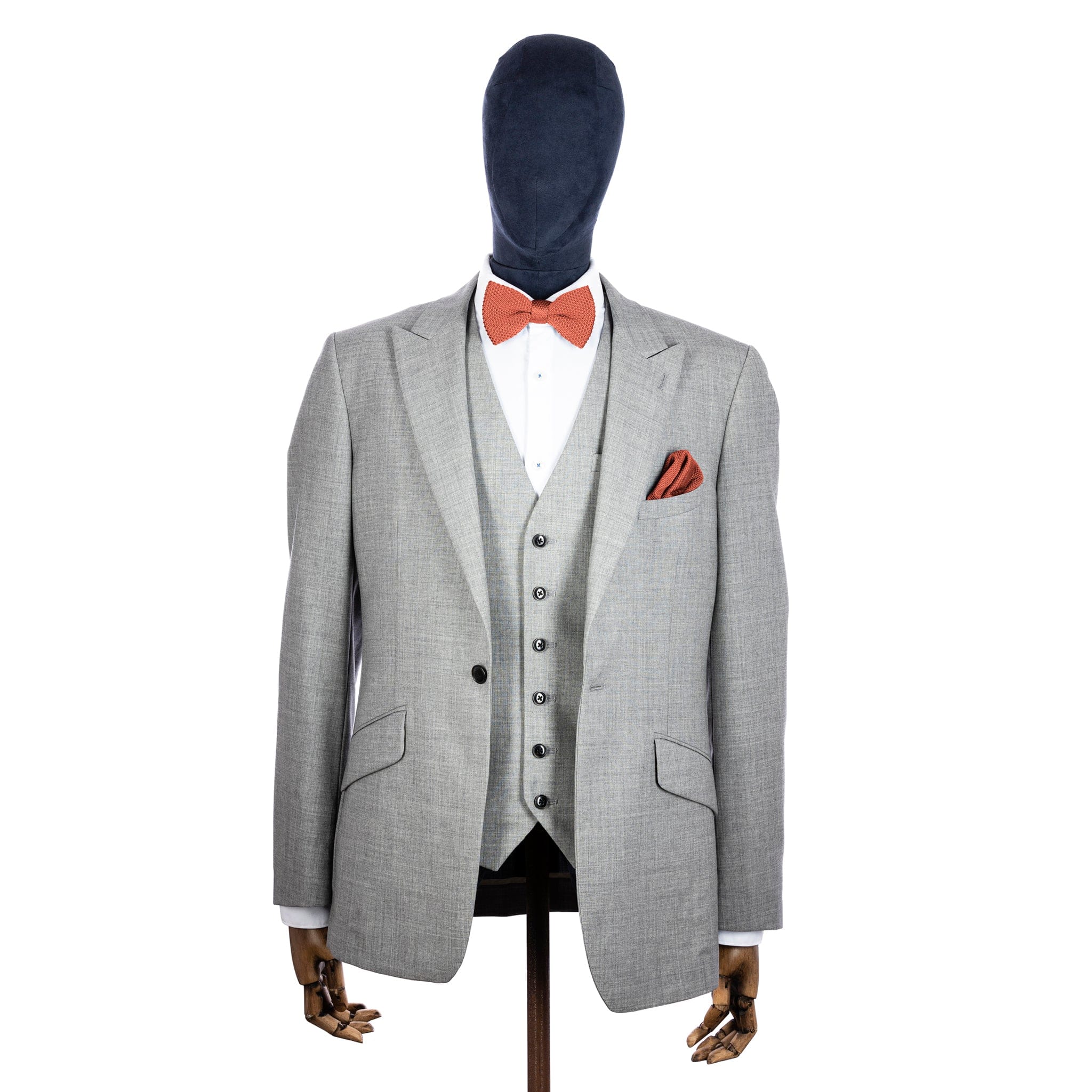 Rustic orange knitted bow tie and pocket square set – Broni&Bo