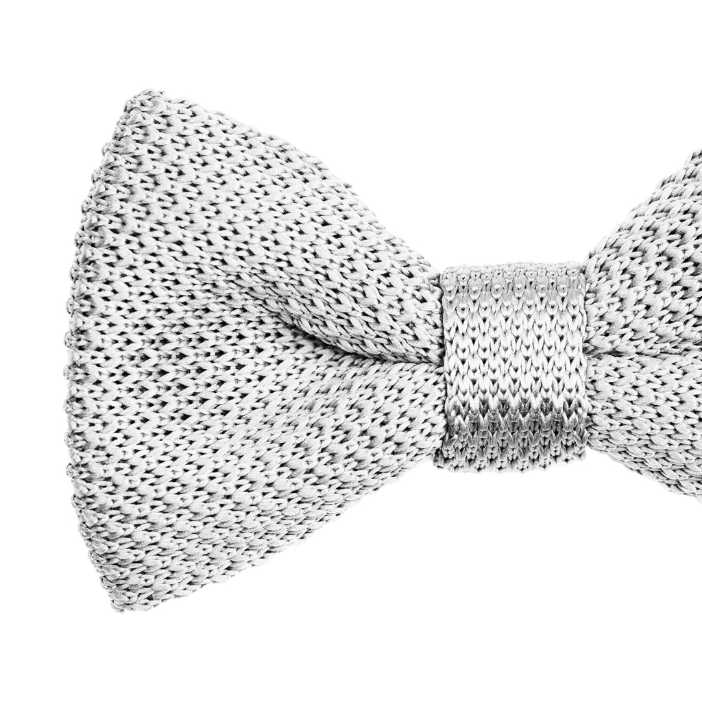 Broni&Bo Bow tie sets Silver Silver knitted bow tie and pocket square set