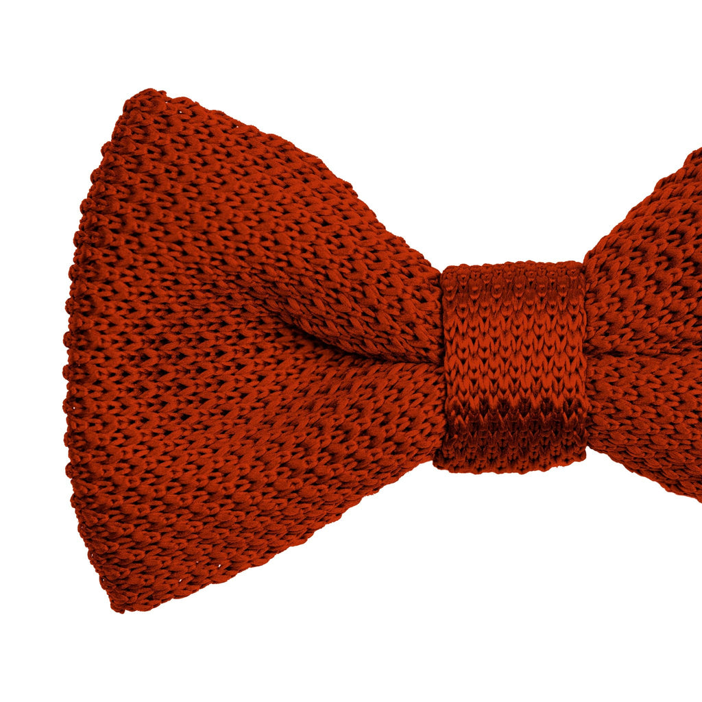 Broni&Bo Bow tie sets Terracotta Terracotta knitted bow tie and pocket square set