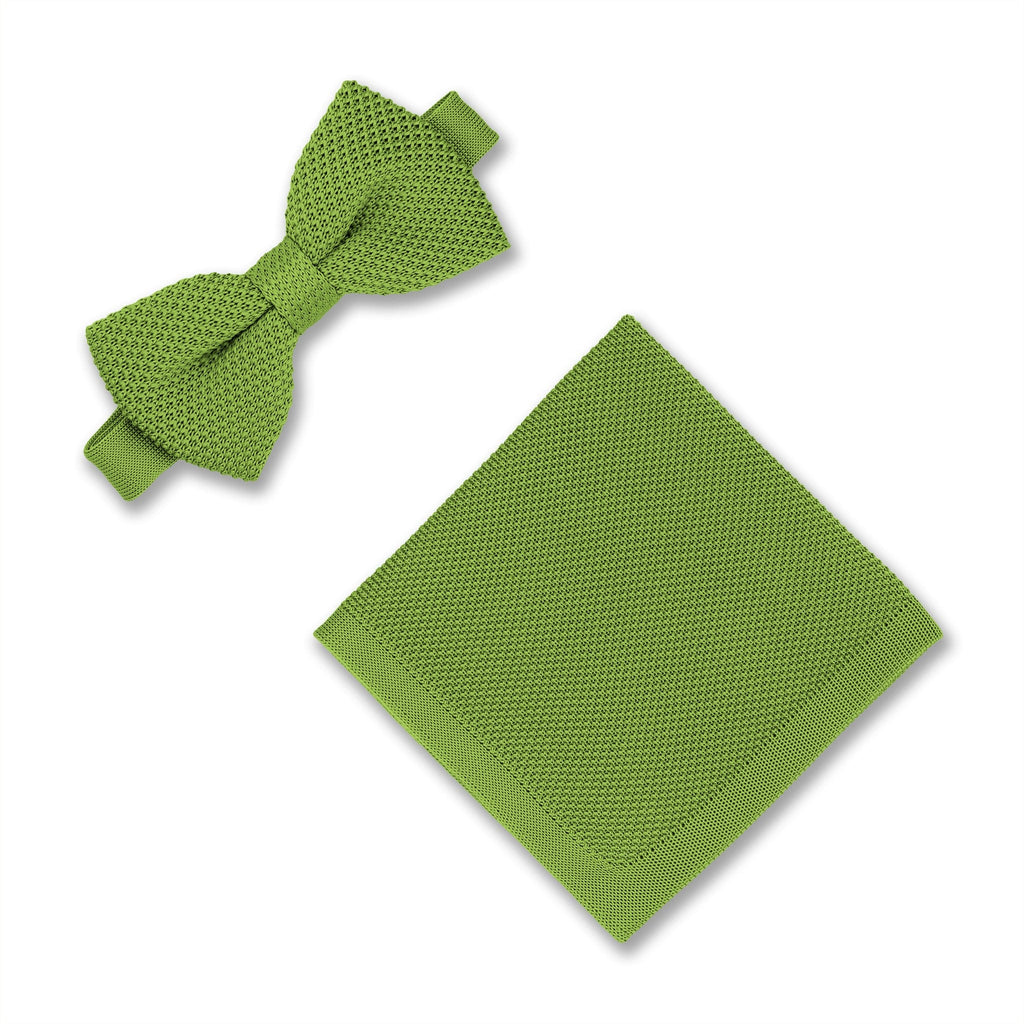 Broni&Bo Emerald Green Knitted bow tie and pocket square sets