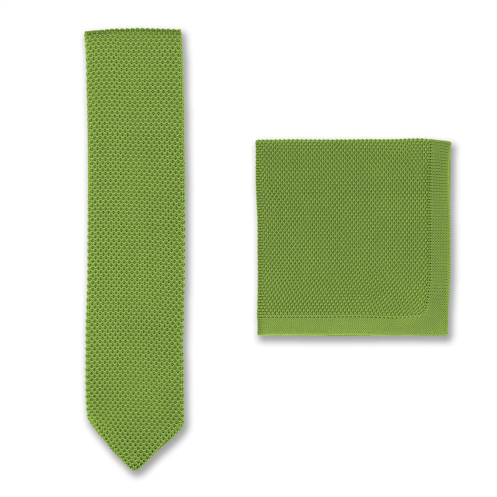 Broni&Bo  Emerald Green Knitted tie and pocket square sets