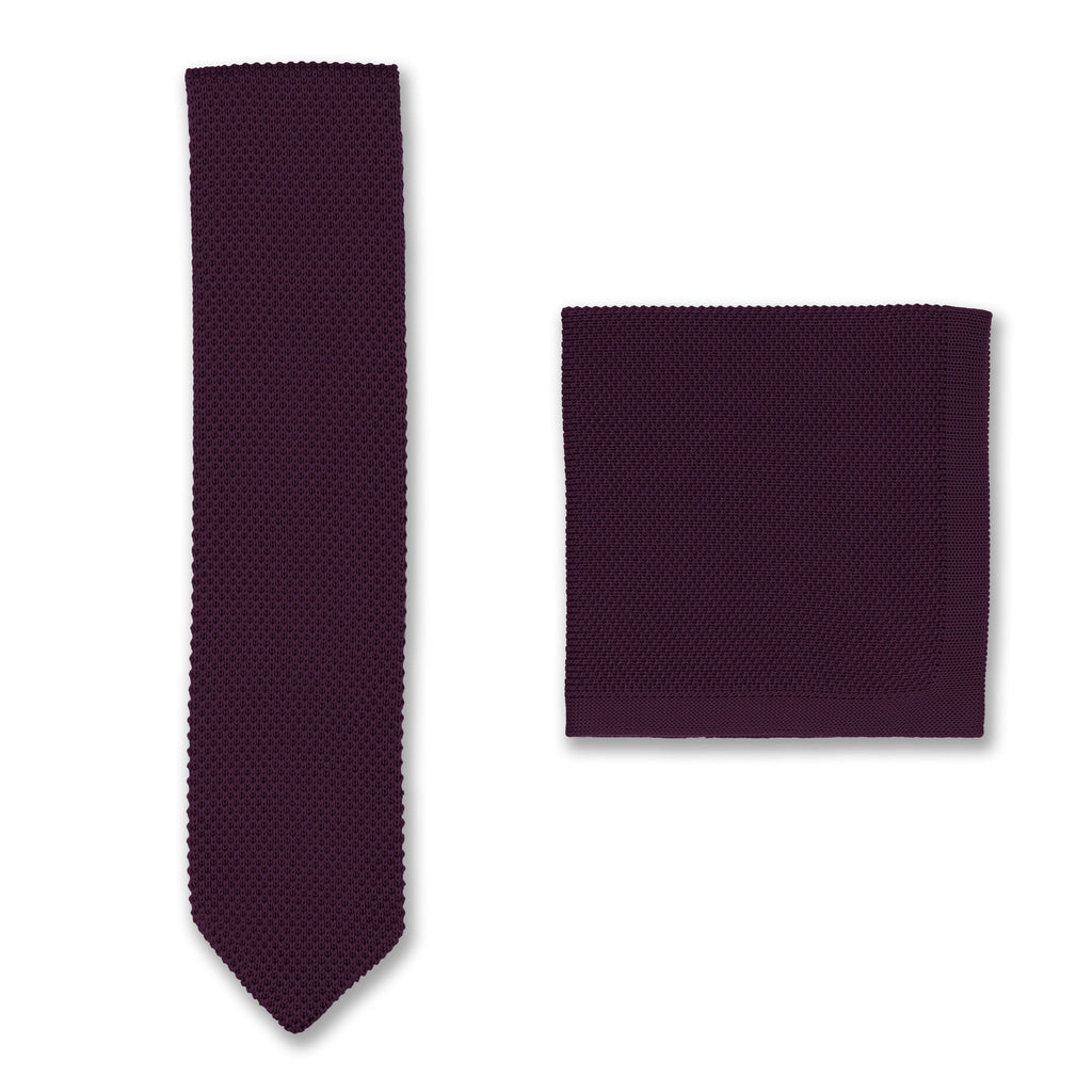Broni&Bo  English Violet Knitted tie and pocket square sets