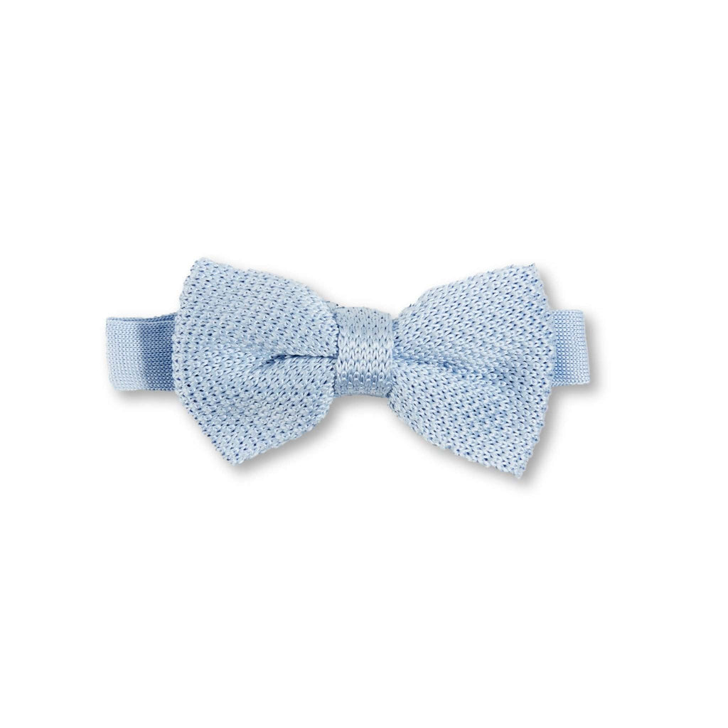 Children's bluebell blue knitted bow tie