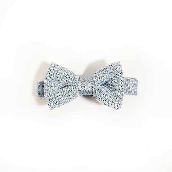 Children's misty blue knitted bow tie