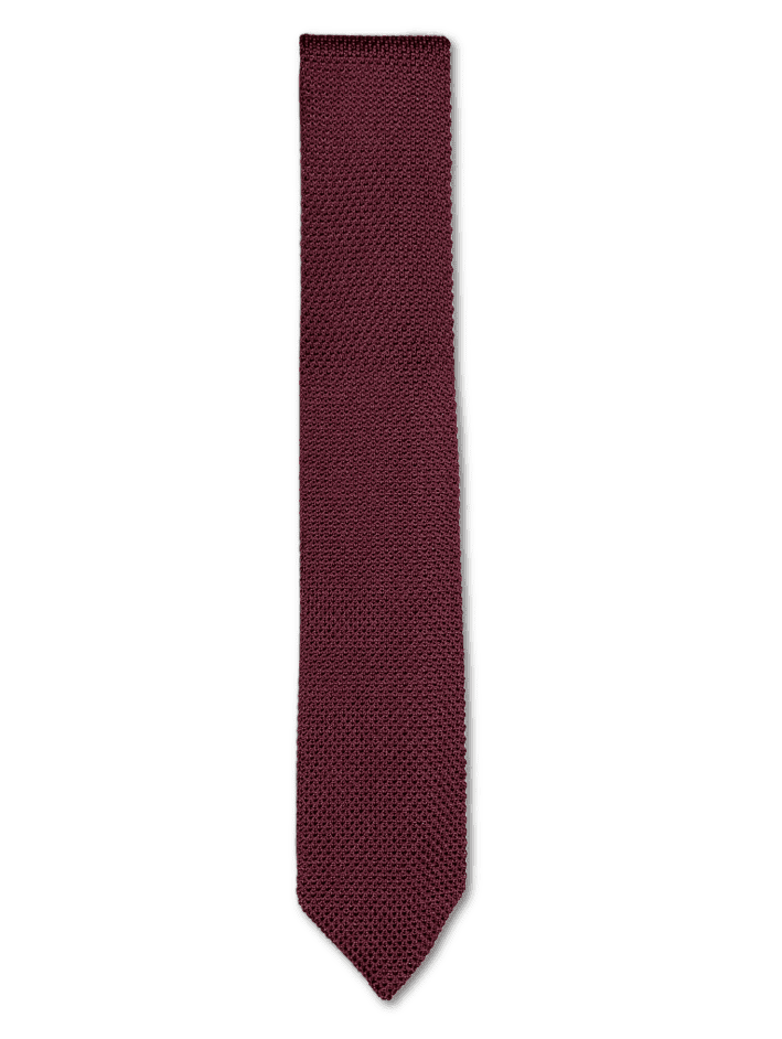burgundy knitted tie