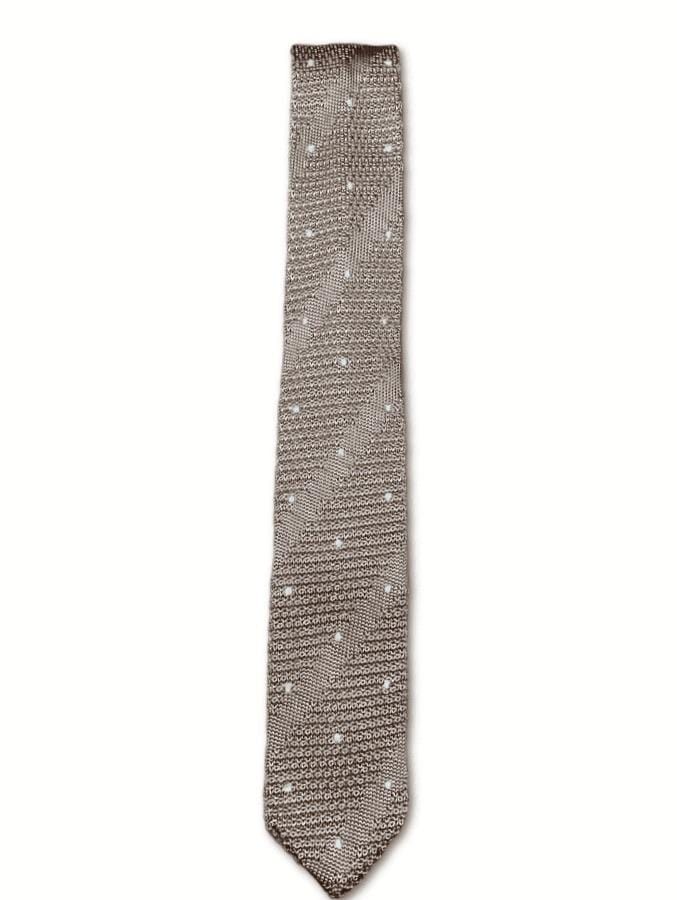 Champagne Gold Polka Dot Knitted Tie