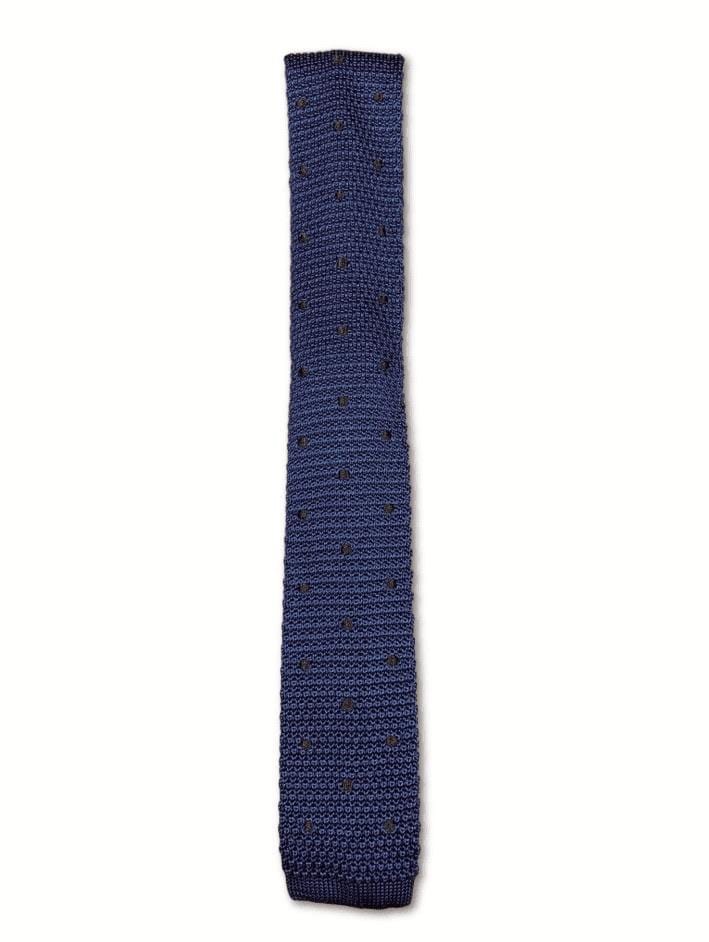 Midnight Teal Polka Dot Knitted Tie