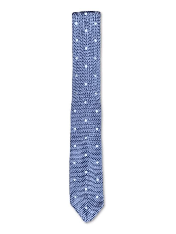Steel Blue Polka Dot Knitted Tie