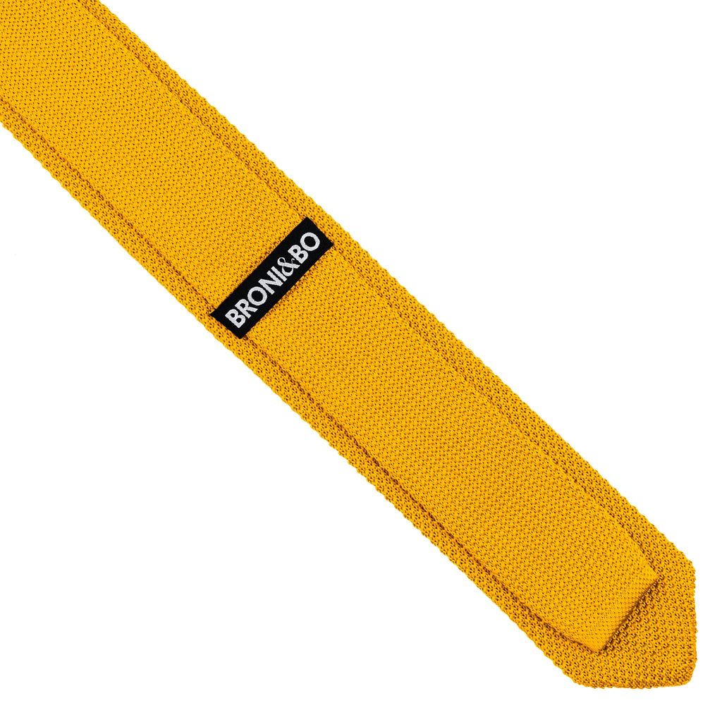 Broni&Bo Tie Mustard Yellow Mustard yellow knitted tie