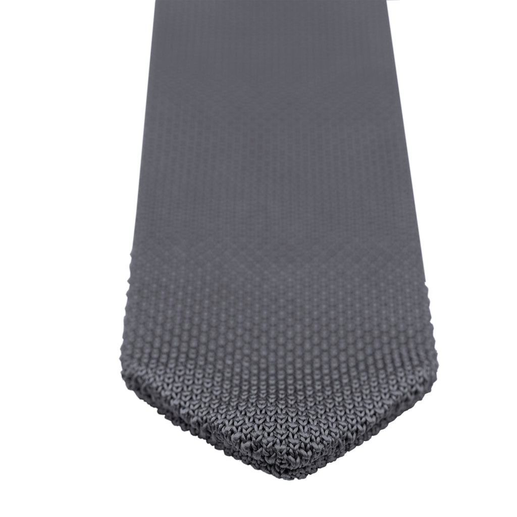 Broni&Bo Tie sets Dove Grey Dove grey knitted tie and pocket square set