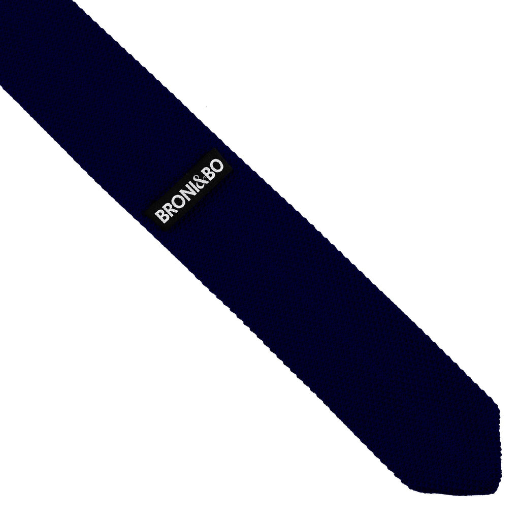 Broni&Bo Tie sets Navy Blue Navy blue knitted tie and pocket square set
