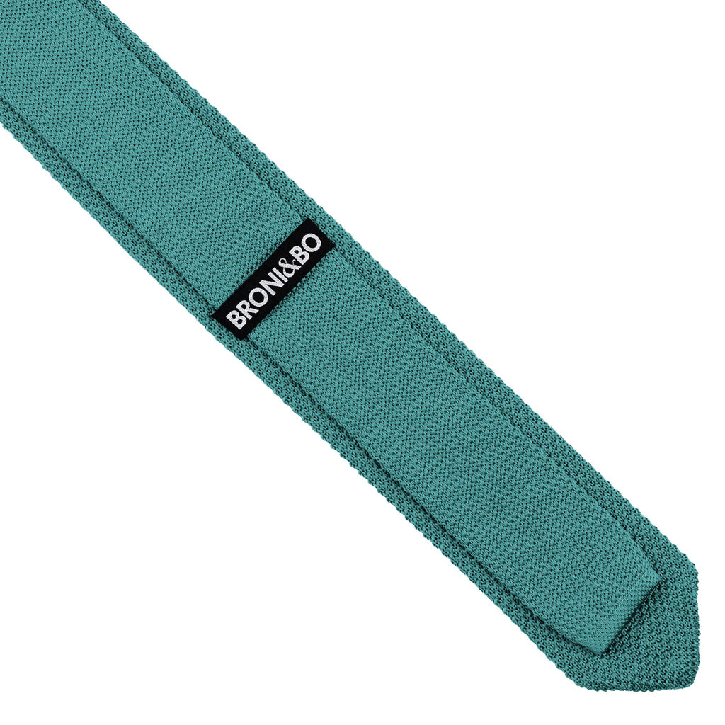 Broni&Bo Tie sets Teal Teal knitted tie and pocket square set